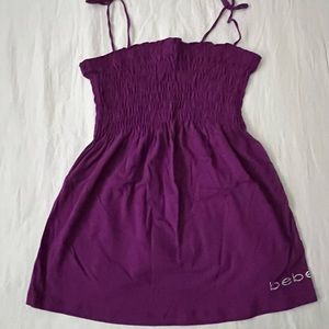 bebe bandeau top with over-the-shoulder ties, size M